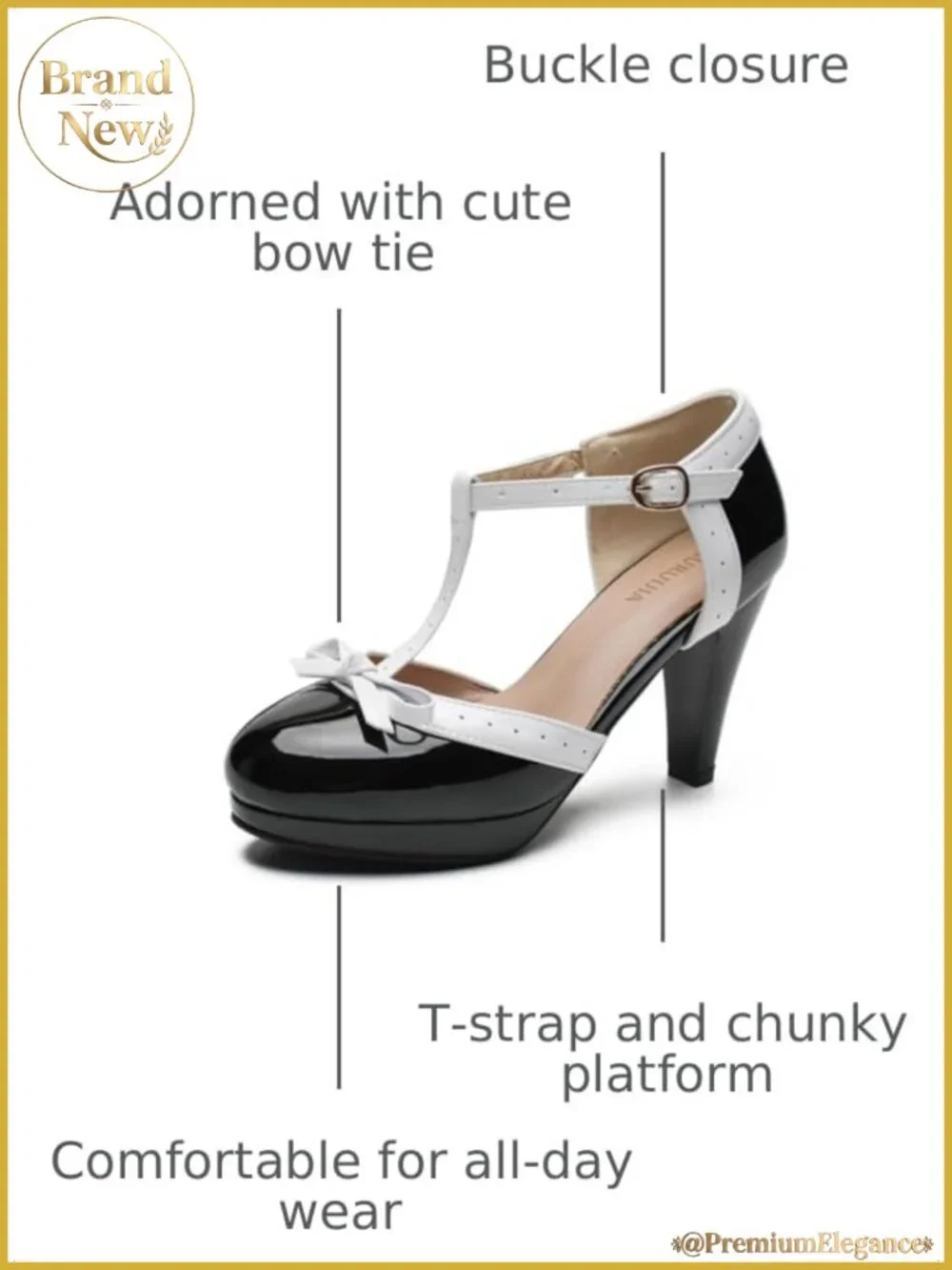 T-Strap Mary Jane Platform Bow Heels Vintage Lolita Dress Shoes